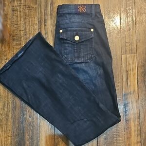 Rock & Republic Women's Quality Dark Blue Flare Leg Jeans